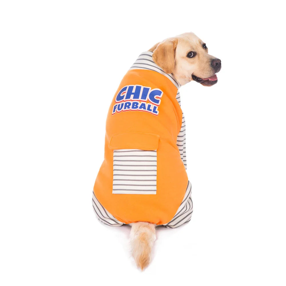 Striped Turtleneck Dog Jumpsuit