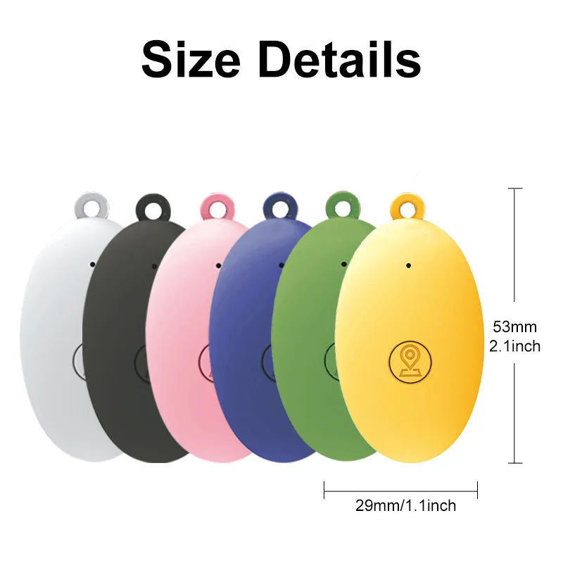 Oval Mini GPS Smart Tracker & Anti-Loss Locator for Pets, Kids, Bags & Keys
