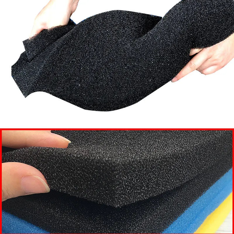 Aquarium Biochemical Filter Foam Sponge (15–50 PPI, Black, Cut-to-Size)