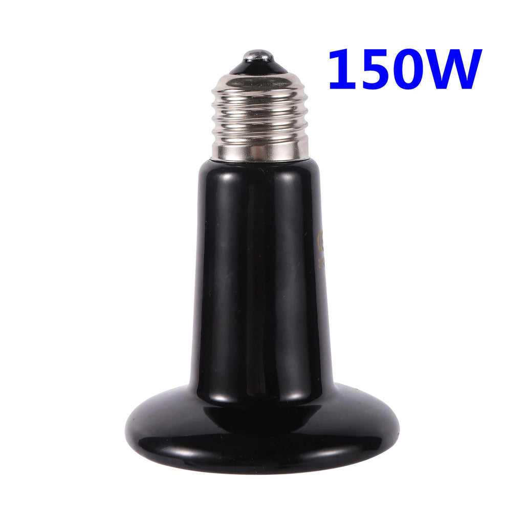Ceramic Infrared Heat Lamp for Reptiles — No-Light Heating Bulb, 110V/220V, 25W–200W