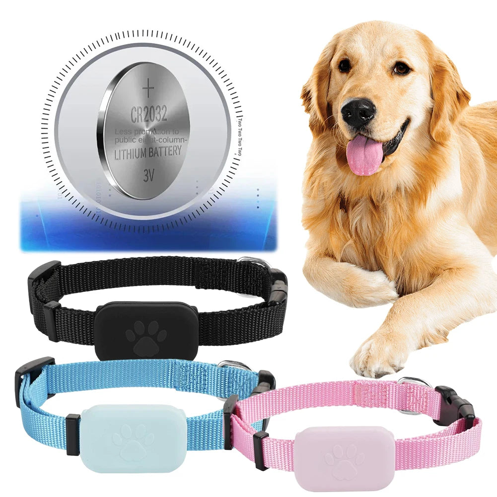 Waterproof Bluetooth GPS Collar Tracker for Dogs & Cats - Real-Time Anti-Loss
