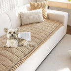 Faux Fur Dog Couch Cover with Non-Slip Backing