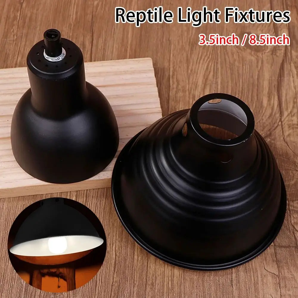 Aluminum Reptile Heat Lamp Dome Shell — Reflective Lampshade with Wire Bracket