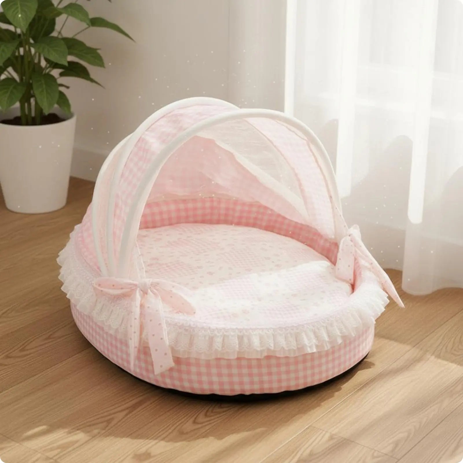 Princess-Style Semi-Enclosed Cat Bed Cradle