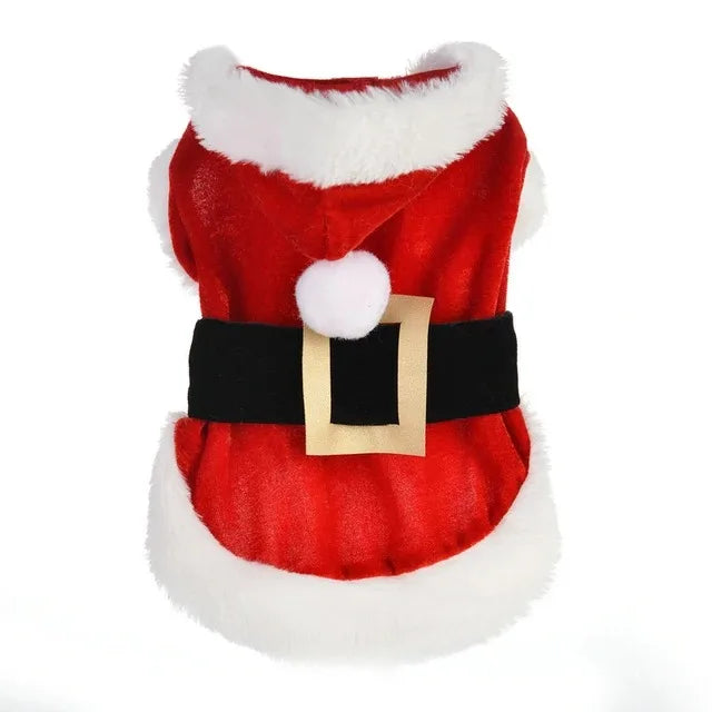 Santa Costume Hooded Coat for Small Dogs (Winter Jacket)