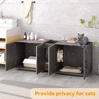 3-in-1 Wooden Cat Litter Box Cabinet with Scratching Pad