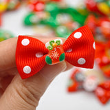 Christmas Dog Hair Bows 30-Pack (Santa & Snowman Designs)