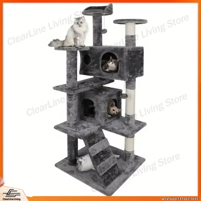 55-Inch Cat Tree Activity Center with Condo