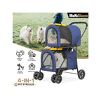 MoNiBloom Double Pet Stroller with Detachable Carrier Bags & Large 4 Wheels for Dogs & Cats