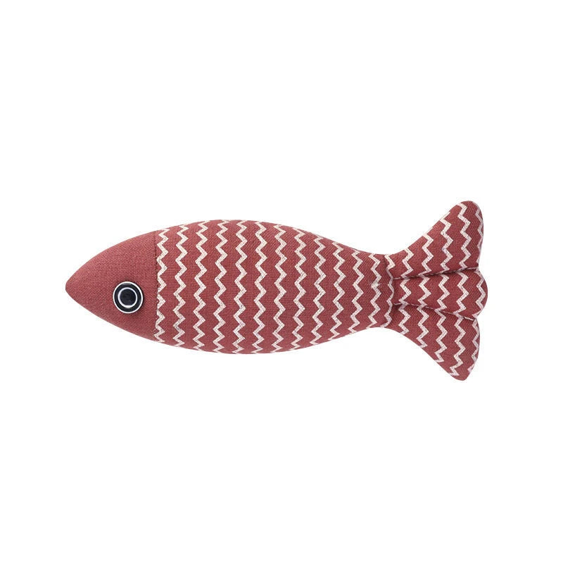 Catnip Fish Chew Toy — Plush Kicker for Dental Play