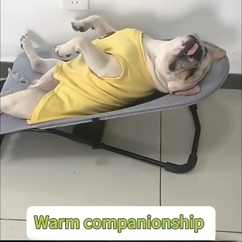 Elevated Folding Pet Rocking Chair for Sunbathing, Under 30lbs
