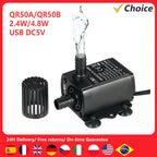 USB Brushless Submersible Aquarium Pump (DC5V, 4.8W, 300L/H, Ultra-Quiet)
