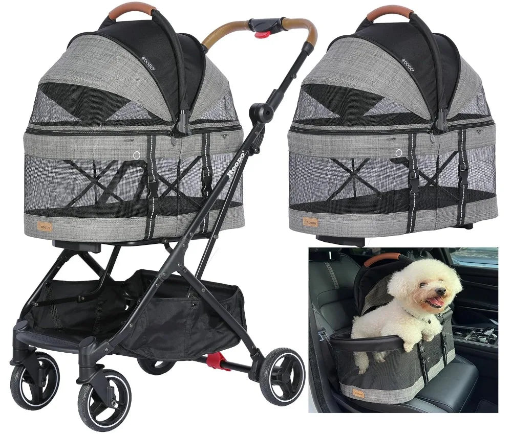 3-in-1 All-Terrain Dog & Cat Stroller with Detachable Carrier up to 35 lbs