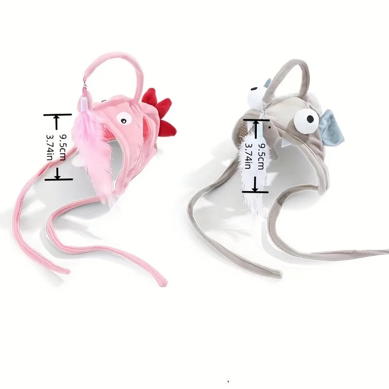 Adjustable Cat Headwear Teaser — Hands-Free Self-Chase Toy