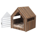 Eco-Friendly Wooden Cat House for Winter Warmth