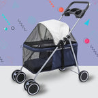 Separable Lightweight Foldable Pet Stroller Cart for Medium Dogs — Portable Outdoor Carrier