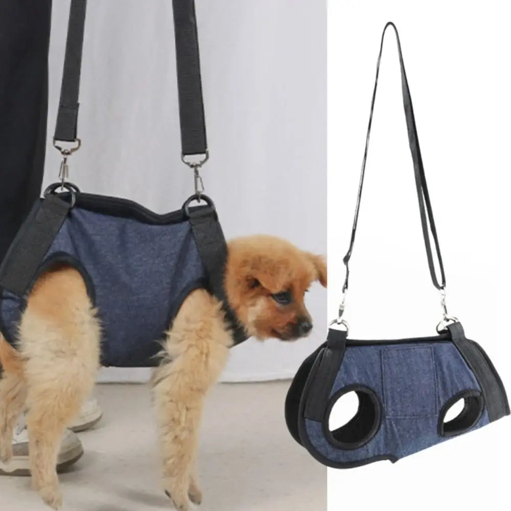 Dog Sling Harness with Pockets (Breathable Mesh, Adjustable, Hands-Free Carry)