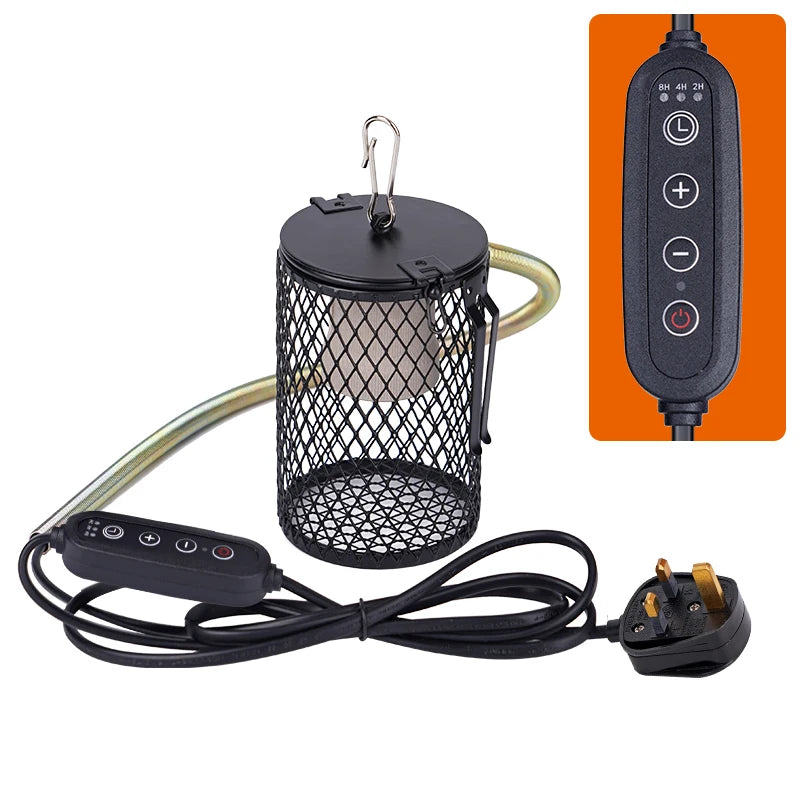 Reptile Heat Lamp Guard — Anti-Scalding Ceramic Lampshade Set, 220V