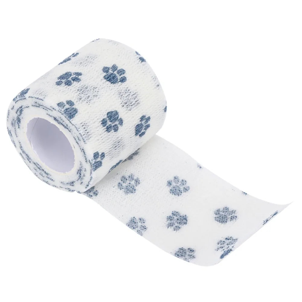 Breathable Self-Adhesive Dog Paw Wrap (Non-Woven, Elastic, Printed)