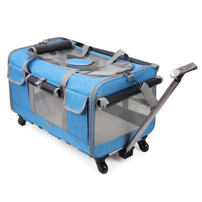 Oxford Square Fashionable Pet Stroller Travel Cage — Large Space
