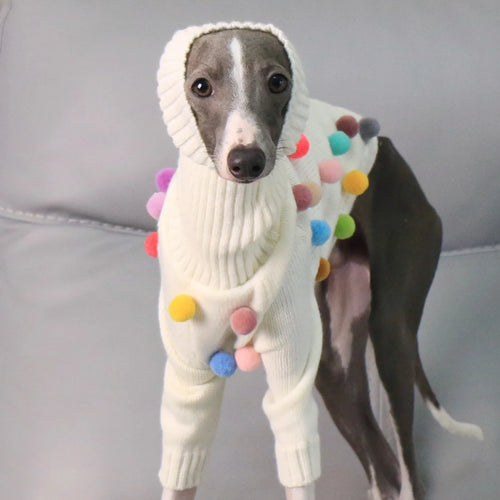High-Neck Christmas Sweater for Italian Greyhound (Winter Coat)