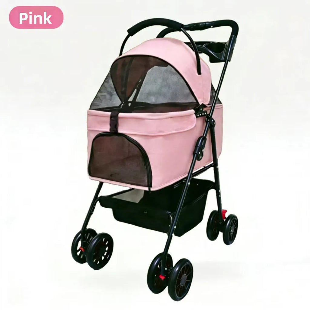 Detachable Washable Pet Stroller Trolley for Small & Medium Dogs & Cats — Lightweight Travel Carrier