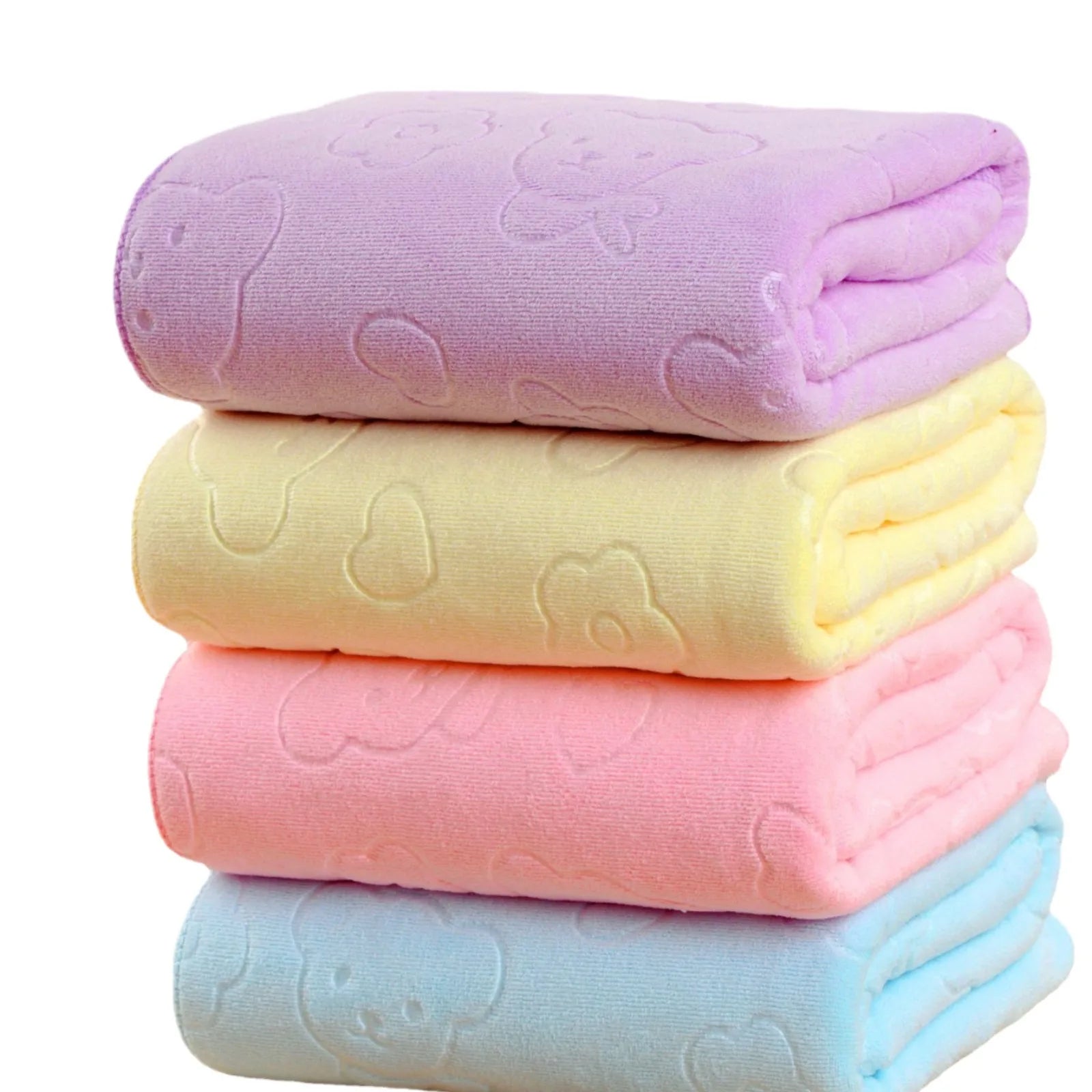 Soft Cotton Pet Drying Towel — Super Absorbent, 30x60cm / 35x75cm