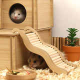 Wooden Wave Staircase & Slide — Hamster Cage Climbing Toy