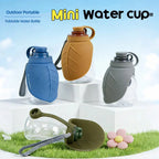 Foldable Dog Water Bottle (300ml, Silicone, Leaf Design, Outdoor)