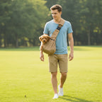 Pet Crossbody Carrier Bag with Safety Harness (Large Capacity, Hands-Free)