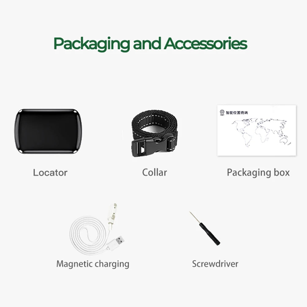 Adjustable GPS Collar Tracker for Cats & Small Dogs - Real-Time iOS & Android
