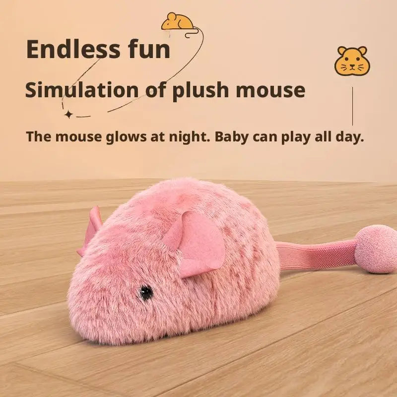 Glow-in-the-Dark Plush Mouse Cat Toy — Interactive Luminous Kitten Chew & Chase Toy