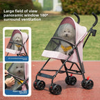 Lightweight Portable Foldable Pet Stroller Trolley for Teddy Dogs & Cats — Outdoor Travel Cart