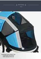 2-in-1 Pet Bicycle Trailer & Dog Stroller with Detachable Design — Portable Foldable Outdoor Cart