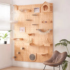 Wall-Mounted Cat Climbing Shelf & Hammock