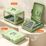 Portable Folding Pet Carrier Breathable Cat Dog Travel Bag Car Use Pet Air Box Foldable Going‑out Handbag Pet Transport Case