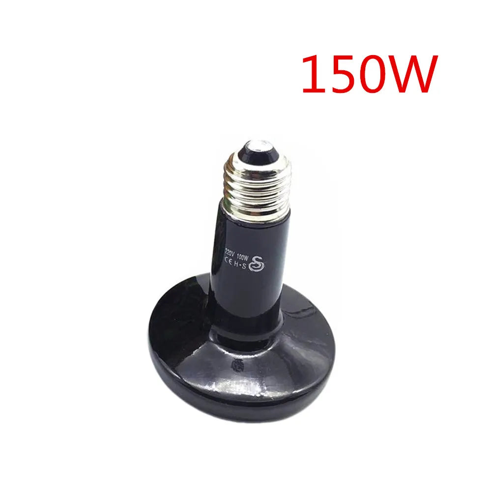 Ceramic Infrared Heat Lamp for Reptiles — No-Light Heating Bulb, E27, 25W-200W