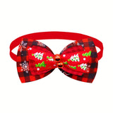 Christmas Bow Tie Collar with Bell (Red & Plaid Design)