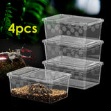Portable Reptile Breeding & Transport Box — Set of 4 for Lizards, Snakes & Spiders