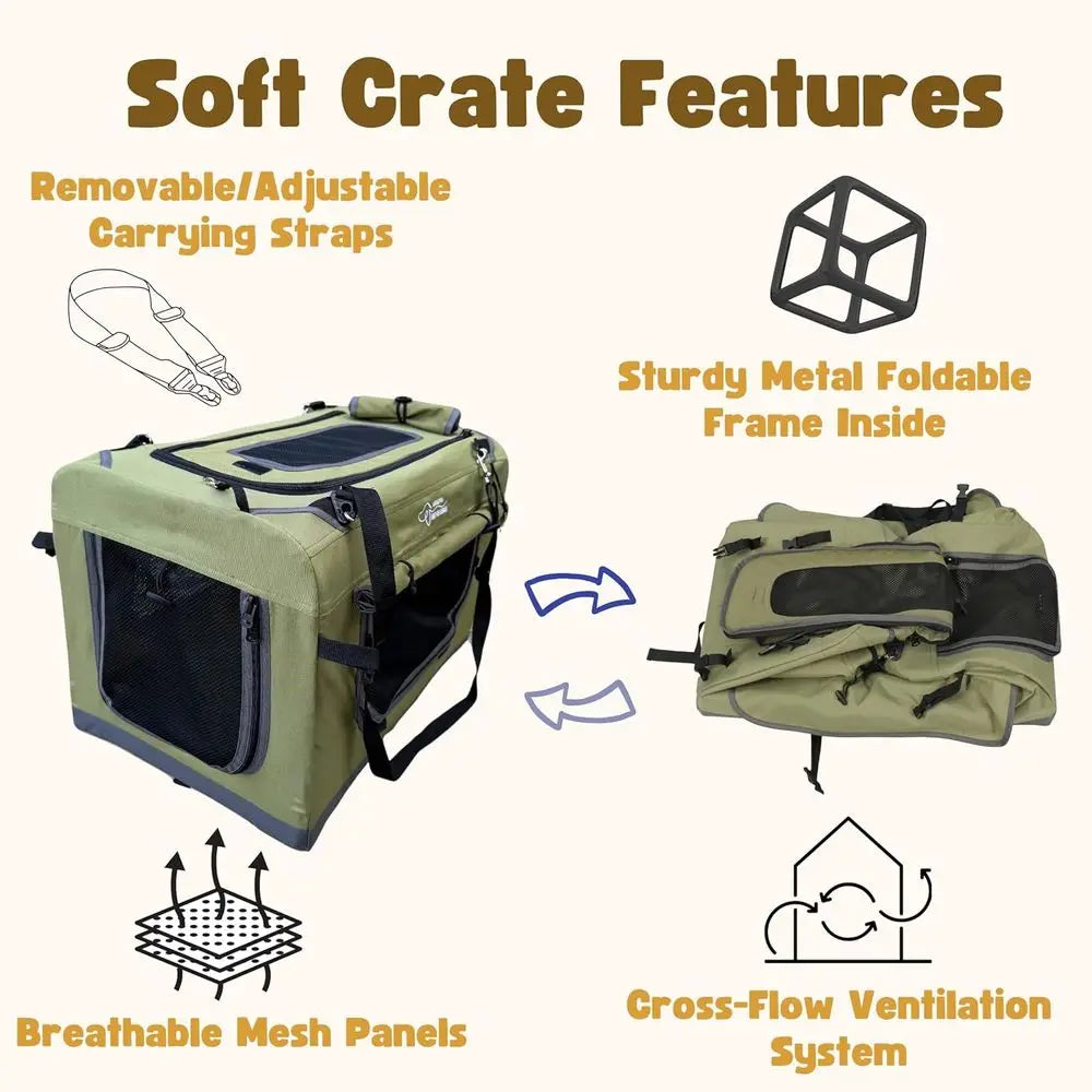 Foldable Pet Jogger Stroller with Detachable Travel Crate for Small & Medium Dogs