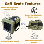 Foldable Pet Jogger Stroller with Detachable Travel Crate for Small & Medium Dogs