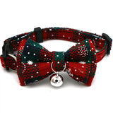 Breakaway Christmas Cat Collar with Bow Tie & Bell (Plaid)