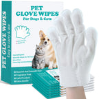 No-Wash Pet Cleaning Gloves — Pack of 6 Disposable Grooming Wipes