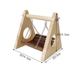 Apple Wood Hamster Swing & Chew Toy — Triangular Wooden Playground