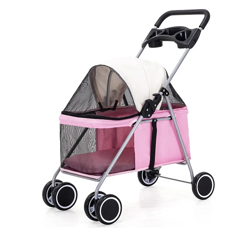 Portable Folding Pet Stroller for Cats, Dogs, Rabbits & Hamsters