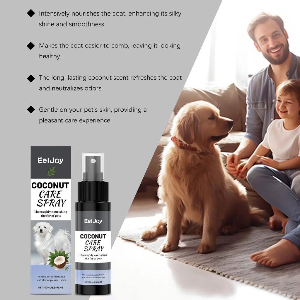 Coconut Pet Grooming Spray — Nourishing Fur Shine & Odor Control