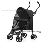4-Wheel Foldable Pet Stroller for Teacup Poodles, Cats & Small Dogs — Lightweight Outdoor Travel Cart