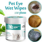 Aloe Vera Pet Eye Wipes — 130-Count Tear Stain Remover for Cats & Dogs