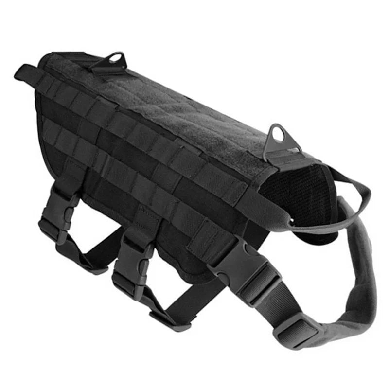 Tactical Camo Dog Vest (Outdoor Training, Chest & Back, Large Dogs)