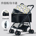 One-Click Foldable Pet Stroller with Mesh Breathable Window for Small & Medium Dogs & Cats — Portable Travel Cart